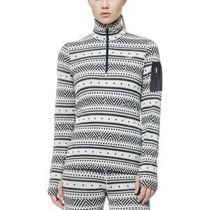 Icebreaker Vertex Nordic Printed Merino Long Sleeve Pullover Base Layer Top M